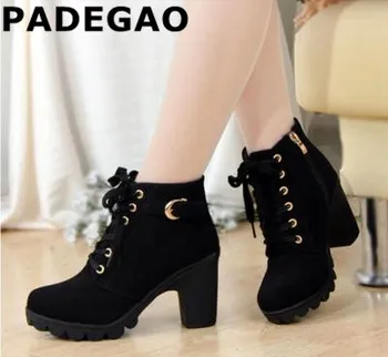 2018 New Thick Heels High Shoes Women Heels Women's Boots Thick Heels and Martins Boots 35-41
