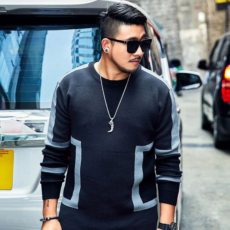 2018 tide brand Large size XXL-6XL 7XL Men's Black Sweater Autumn Loose Geometric pattern Casual Sweater Men's pullover
2018 tide brand Large size XXL-6XL 7XL Men's Black Sweater Autumn Loose Geometric pattern Casual Sweater Men's pullover