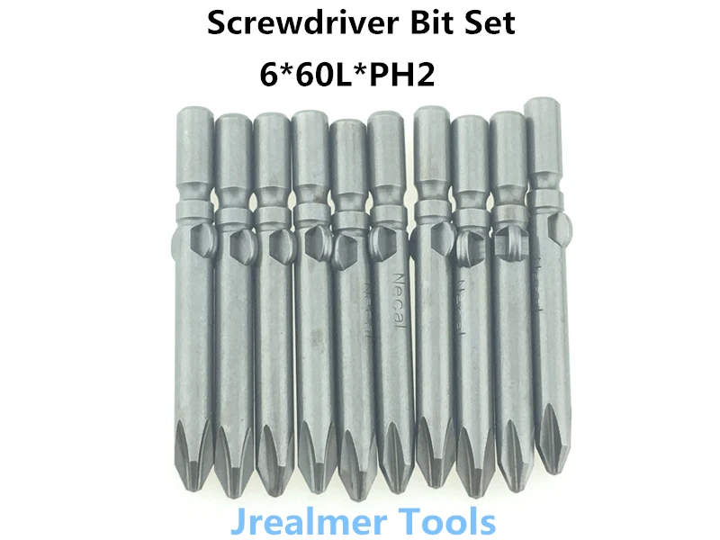 Jrealmer 6*60L 10pcs Hex Magnetic Non Anti Slip Long Reach Electric Screwdriver Bits PH2 Length 60mm Single Side Power Tools
Jrealmer 6*60L 10pcs Hex Magnetic Non Anti Slip Long Reach Electric Screwdriver Bits PH2 Length 60mm Single Side Power Tools