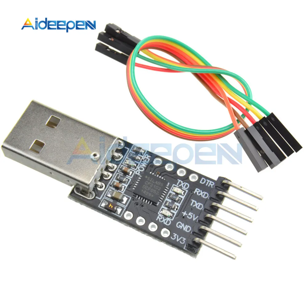 Плата чипа CP2102 с USB 2,0 на UART TTL 6-Контактный Модуль разъема последовательный преобразователь с линией Dupont
Плата чипа CP2102 с USB 2,0 на UART TTL 6-Контактный Модуль разъема последовательный преобразователь с линией Dupont