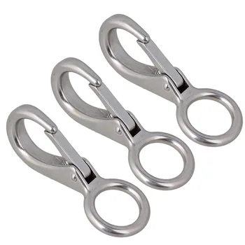 82mm Silver 304 Stainless Steel 2# Carabiner Secure Lock Boat Clip Hook Fixed Eye Hook Link Of 3
82mm Silver 304 Stainless Steel 2# Carabiner Secure Lock Boat Clip Hook Fixed Eye Hook Link Of 3