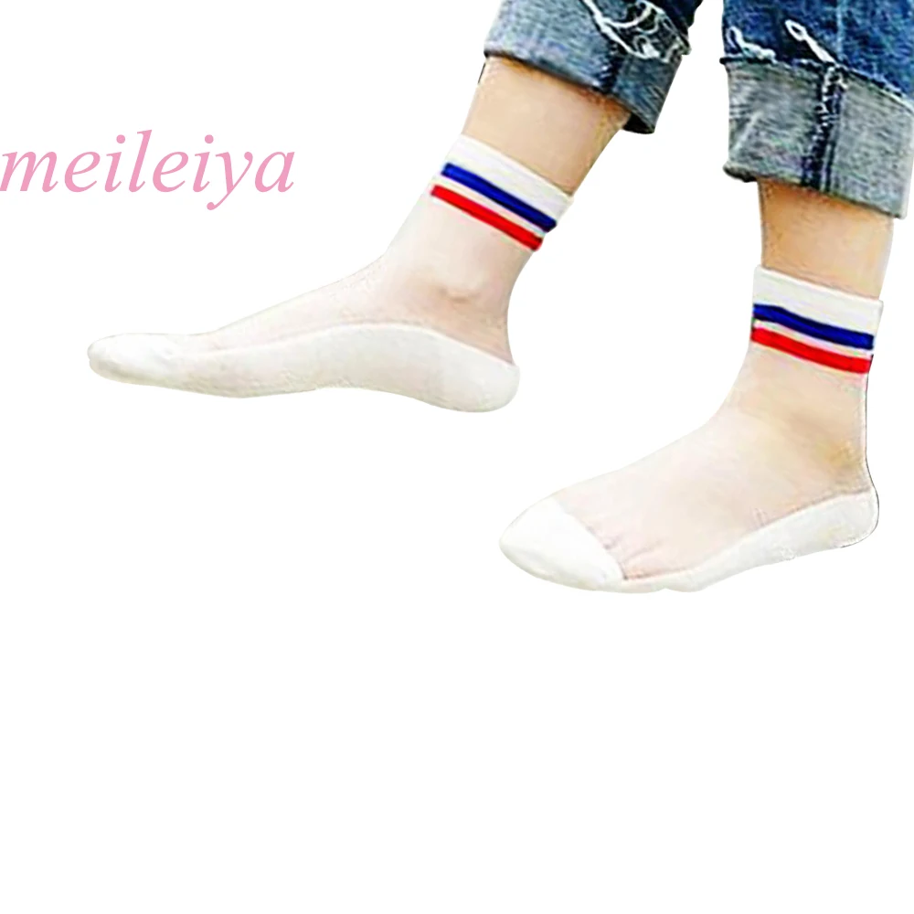 MEILEIYA 10 Pairs/Bag New Style Stripes Middle Tube Socks Summer Slim Transparent Crystal Silk Women Socks Crystal Glass Socks
MEILEIYA 10 Pairs/Bag New Style Stripes Middle Tube Socks Summer Slim Transparent Crystal Silk Women Socks Crystal Glass Socks