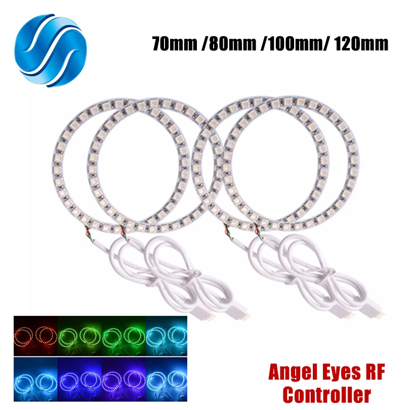 flytop RGB LED Angel Eyes 4 x 70mm 80mm 100mm 120mm RF Controller Multi-color Headlight with Halo Ring Remote Control
flytop RGB LED Angel Eyes 4 x 70mm 80mm 100mm 120mm RF Controller Multi-color Headlight with Halo Ring Remote Control