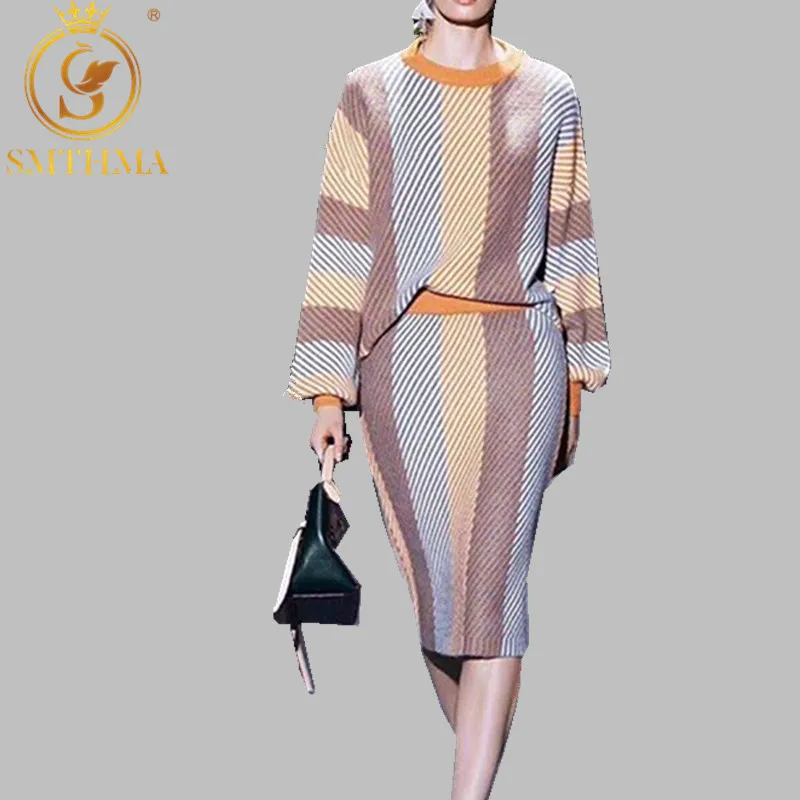 2019 New High Quality Winter Color Striped Knit Loose Pullover Sweater two piece set+High waist Slit Women Casual Skirt Sets
2019 New High Quality Winter Color Striped Knit Loose Pullover Sweater two piece set+High waist Slit Women Casual Skirt Sets