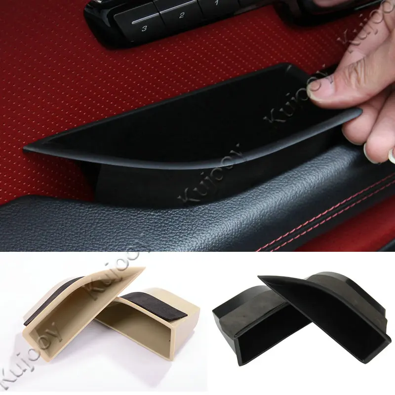 Beige Black font b Car b font Front Rear Door Armrest Storage Box Cover Handle Container