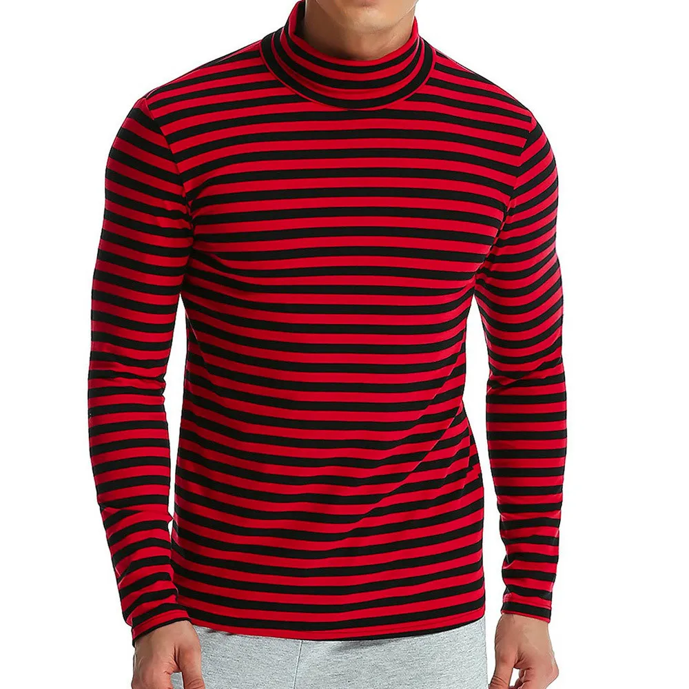 red and white striped turtleneck mens