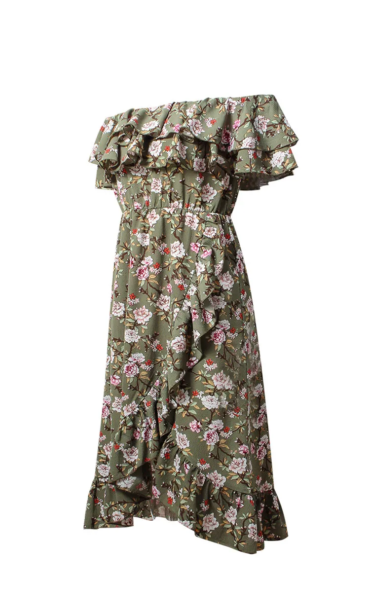 2019 Vintage Floral Print Boho Jumpsuit Romper Slash Neck Short Sleeve Casual Jumpsuit Long Sash Summer Jumpsuit Women Overalls (4)