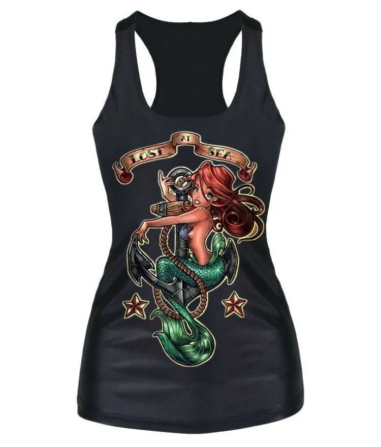 2017 Summer Punk Women's Print Sleeveless Tank Top Shirts The little mermaid anchor design Casual 3D vest sexy tops plus size
2017 Summer Punk Women's Print Sleeveless Tank Top Shirts The little mermaid anchor design Casual 3D vest sexy tops plus size