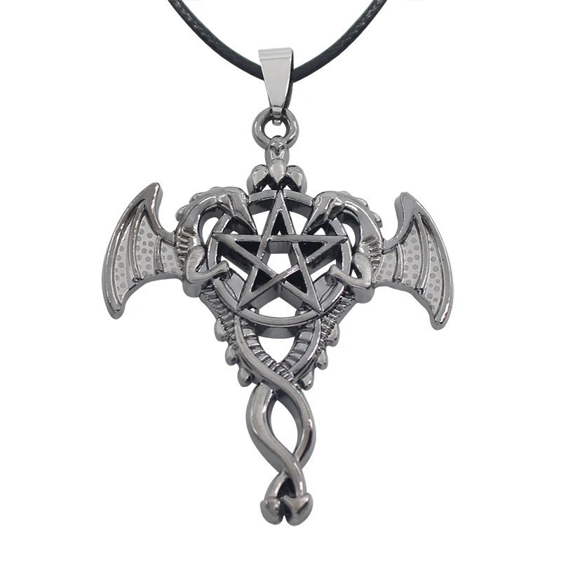 Classic Popular Anime Kuroshitsuji Five-Pointed Star Double Dragon Cross Pendant Choker Necklace Hollow Round Pentagon Necklace
Classic Popular Anime Kuroshitsuji Five-Pointed Star Double Dragon Cross Pendant Choker Necklace Hollow Round Pentagon Necklace