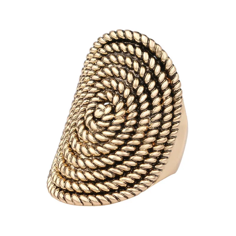 Vintage Punk Spiral Ring Ancient Gold Color Charms Ring Pattern Women Wedding Jewelry Gift
Vintage Punk Spiral Ring Ancient Gold Color Charms Ring Pattern Women Wedding Jewelry Gift