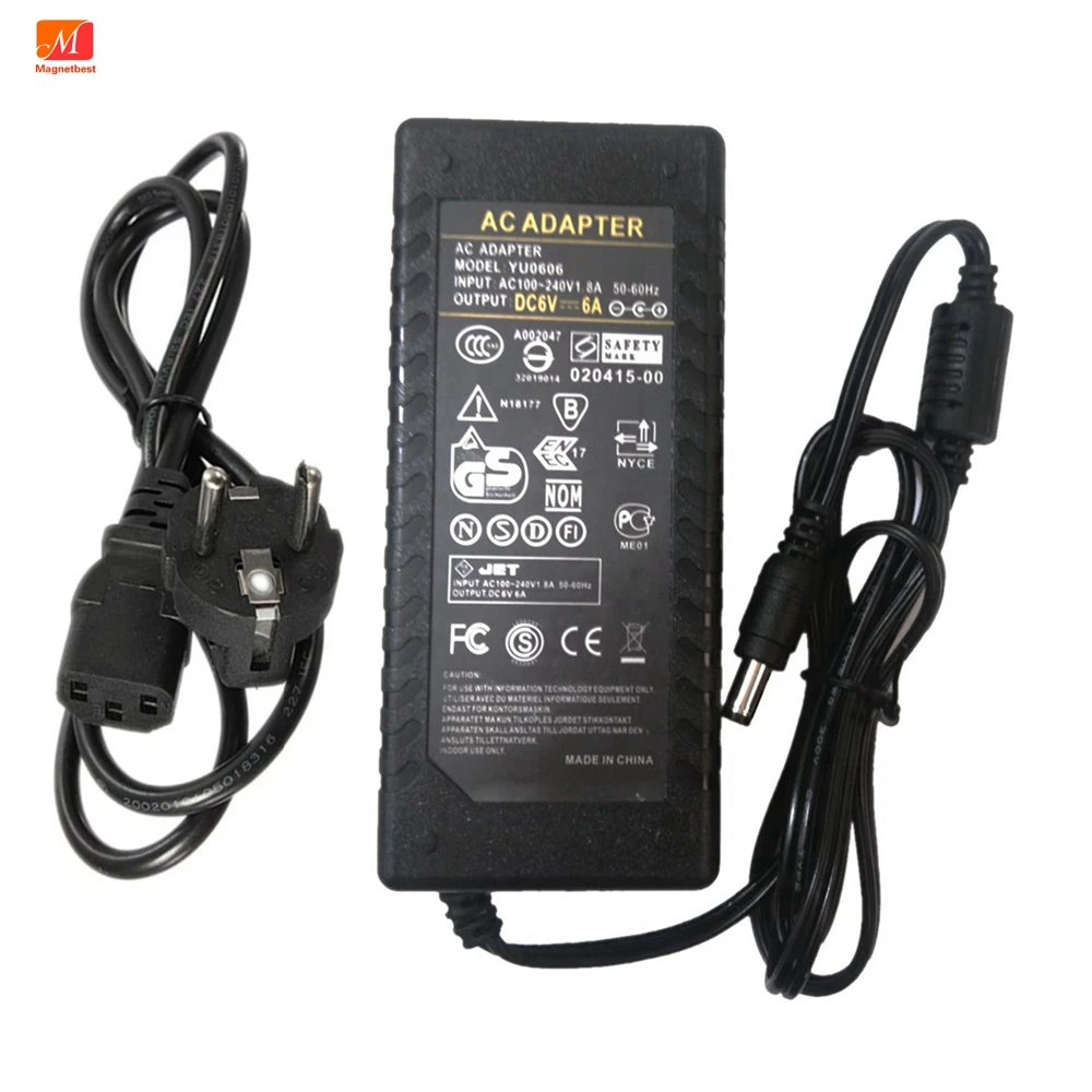 6V 6A 36W AC DC Adaptor With IC Chip Power Supply Adpater 6V6A Charger Transformer With AC Cable For LED Strip Light CCTV
6V 6A 36W AC DC Adaptor With IC Chip Power Supply Adpater 6V6A Charger Transformer With AC Cable For LED Strip Light CCTV