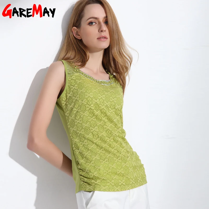 Garemay Women Blouses 2018 Summer Top Beading Blusa Feminina White Lace Blouse Sleeveless Shirt Women Blusinhas Haut Femmes Mode
Garemay Women Blouses 2018 Summer Top Beading Blusa Feminina White Lace Blouse Sleeveless Shirt Women Blusinhas Haut Femmes Mode
