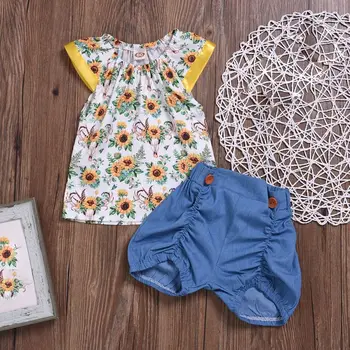 Baby Girl Clothing Set Floral Shirt Short Sleeve Tops+Denim Shorts Pants 2pcs Set Baby Girls Clothes 2019
Baby Girl Clothing Set Floral Shirt Short Sleeve Tops+Denim Shorts Pants 2pcs Set Baby Girls Clothes 2019
