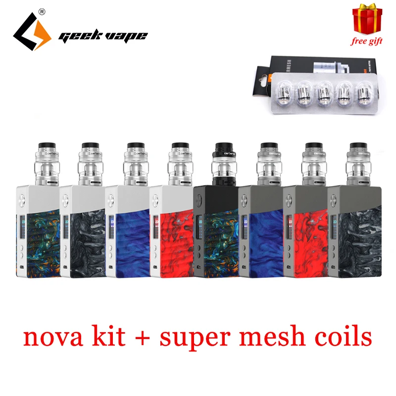 Newest Original Geekvape Nova 200W Kit AS chipset nova mod with Cerberus tank powered by dual 18650 battery vs voopoo drag