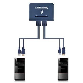 2 Port USB HDMI KVM Switch Switcher With Cable for Dual Monitor Keyboard Mouse HDMI switch Support desktop controller switchin
2 Port USB HDMI KVM Switch Switcher With Cable for Dual Monitor Keyboard Mouse HDMI switch Support desktop controller switchin