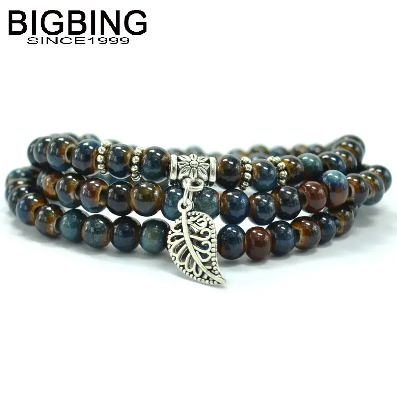 A084 BIGBING Jewelry Fashion layered dark blue ceramic beads leaf charm Bracelet Handmade bracelet women jewelry high quality
A084 BIGBING Jewelry Fashion layered dark blue ceramic beads leaf charm Bracelet Handmade bracelet women jewelry high quality