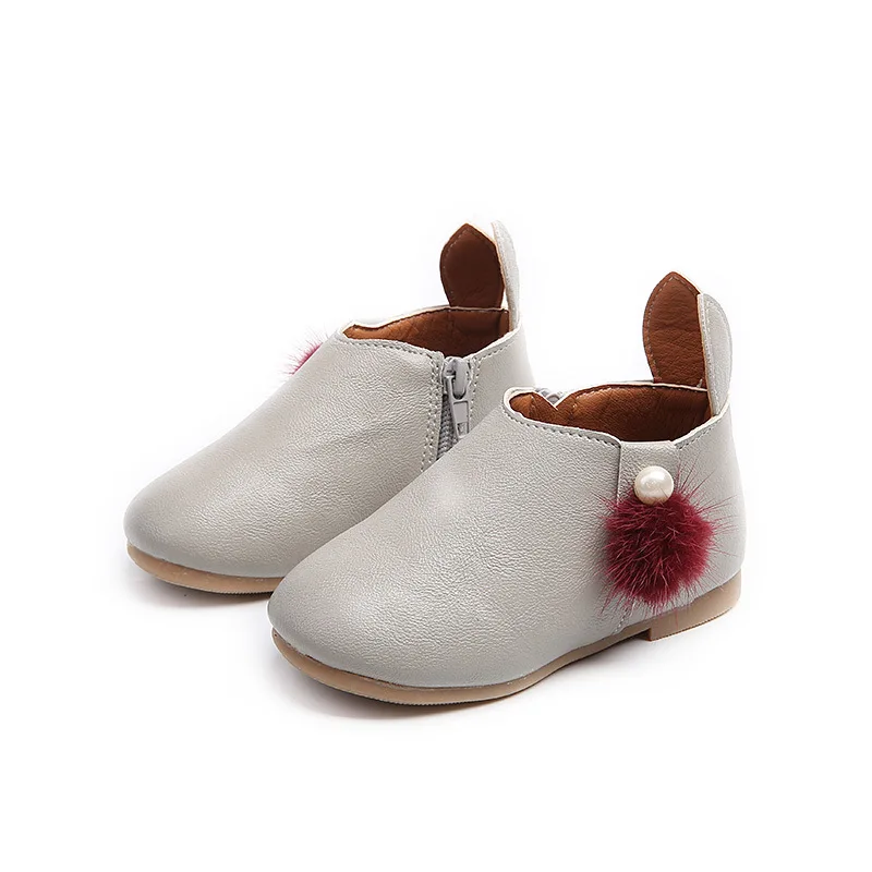 Rabbit Girls Boots 2017 New Autumn Baby Shoes Princess Flat Toddler Outdoor Fashion Kids size 21-30 | Мать и ребенок