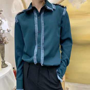 Men Green Black Long Sleeve Casual Shirt Male Business Fashion Dress Shirt Vintage Tassel Stage Clothes
Men Green Black Long Sleeve Casual Shirt Male Business Fashion Dress Shirt Vintage Tassel Stage Clothes