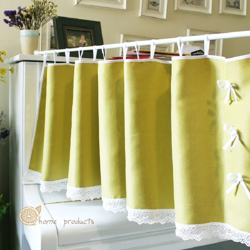 Free shipping Pastoral bow lace sling coffee curtain kitchen curtains for living room bedroom Solid green yellow customized
Free shipping Pastoral bow lace sling coffee curtain kitchen curtains for living room bedroom Solid green yellow customized