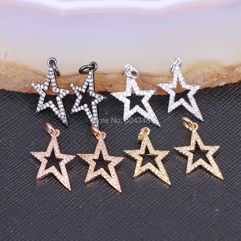 10PCS ZYZ185-8400 Micro Pave CZ Hollow Star Pendant Charms For Earring Necklace Jewelry Making
10PCS ZYZ185-8400 Micro Pave CZ Hollow Star Pendant Charms For Earring Necklace Jewelry Making