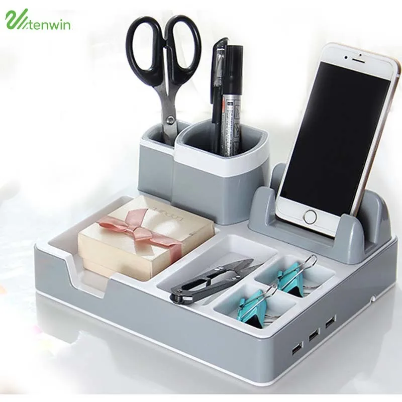 TENWIN With Charging Function Pencil Pen Holders for Desk Top Accessories Office Organizer Gray and White 40T3220
TENWIN With Charging Function Pencil Pen Holders for Desk Top Accessories Office Organizer Gray and White 40T3220