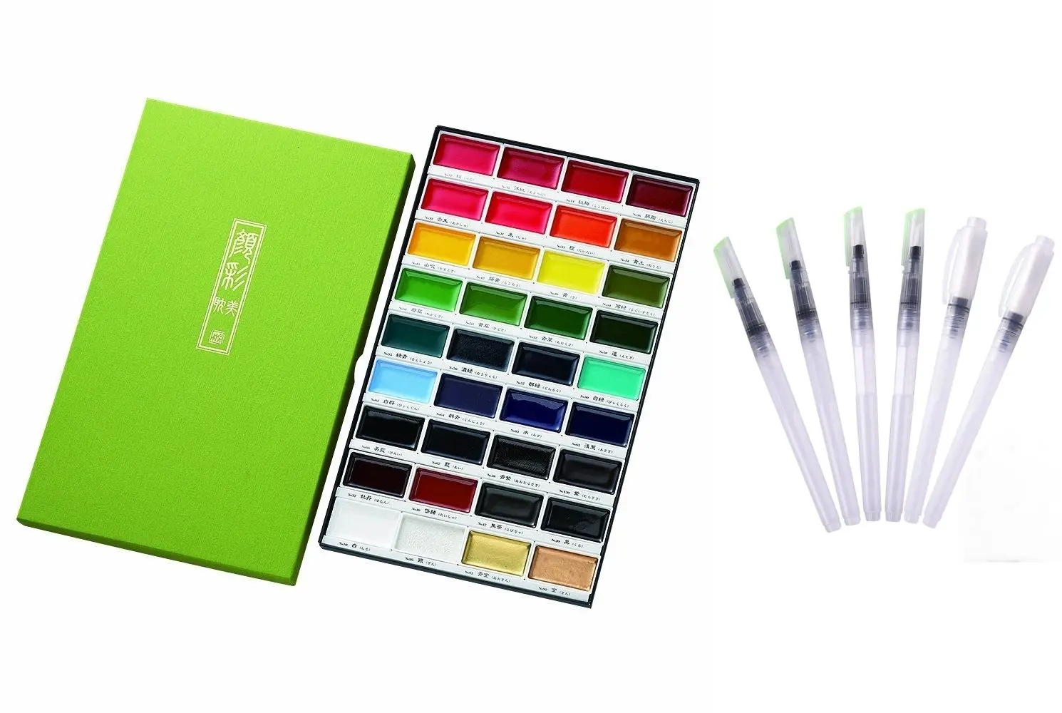 Kuretake Gansai Tambi Solid Water Color 36 Set plus 6 Water Color Brush Pen Set Great Watercolor Painting Set
Kuretake Gansai Tambi Solid Water Color 36 Set plus 6 Water Color Brush Pen Set Great Watercolor Painting Set