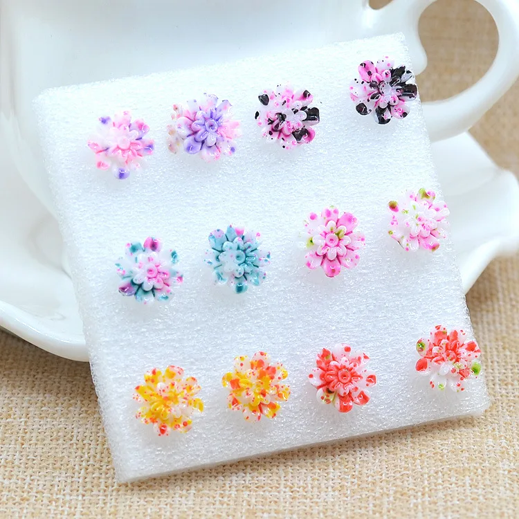 6 Pairs/Set Resin Colorful Daisy Flower Ear Stud Earrings Women Girl Fashion Jewelry free shipping
6 Pairs/Set Resin Colorful Daisy Flower Ear Stud Earrings Women Girl Fashion Jewelry free shipping