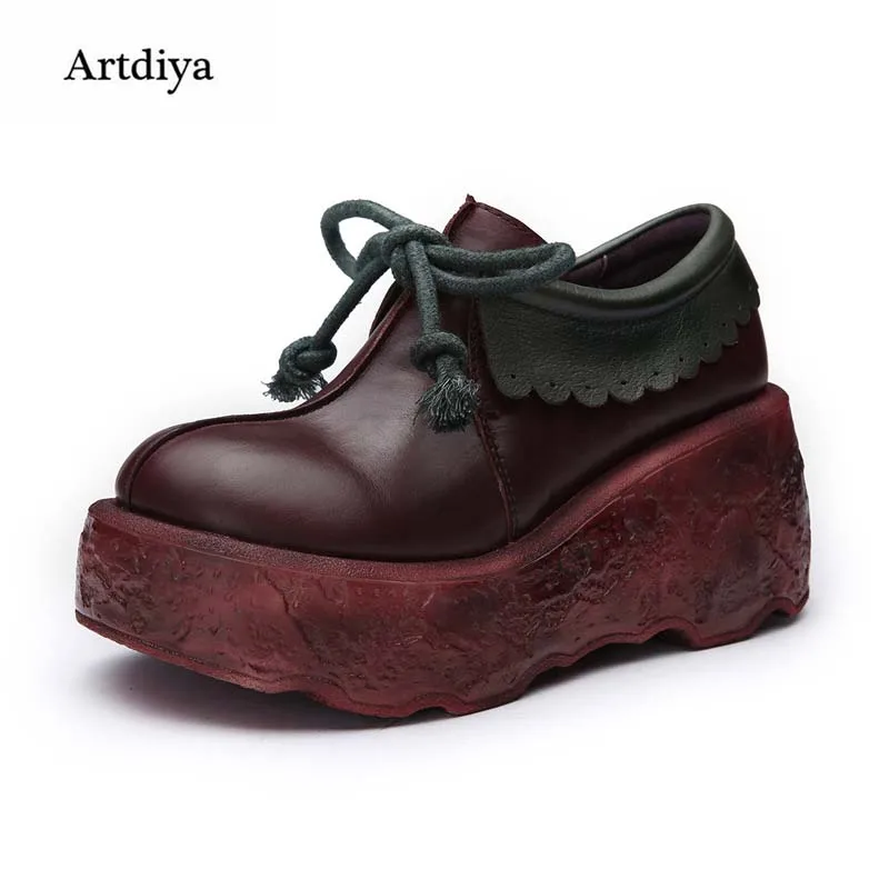Artdiya Original 2019 Thick Sole High Heel Soft Genuine Leather Shoes Female Leisure Comfortable Handmade Women Shoes A10-2
Artdiya Original 2019 Thick Sole High Heel Soft Genuine Leather Shoes Female Leisure Comfortable Handmade Women Shoes A10-2