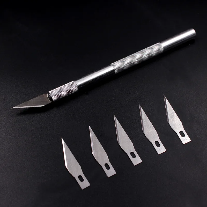 1 компл. Металлическая Ручка лезвие для скальпеля нож из древесной бумаги Резак