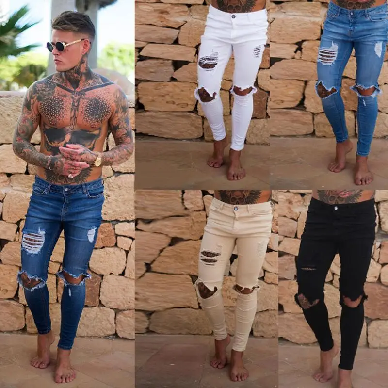 NEW Men Stretchy Ripped Skinny Biker Jeans Destroyed Taped Slim Fit Holes Blue Black Denim Pants Size 28-36
NEW Men Stretchy Ripped Skinny Biker Jeans Destroyed Taped Slim Fit Holes Blue Black Denim Pants Size 28-36