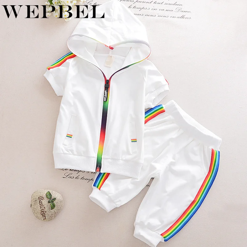 Фото WEPBEL/комплект летней спортивной одежды для мальчиков и девочек Модный спортивный