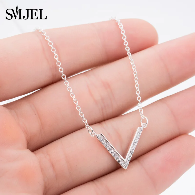 SMJEL V Letter Triangle Shape Charm Necklaces for Women Triangle Chevron Crystal Necklaces Party Jewelry Choker Gifts N322
SMJEL V Letter Triangle Shape Charm Necklaces for Women Triangle Chevron Crystal Necklaces Party Jewelry Choker Gifts N322