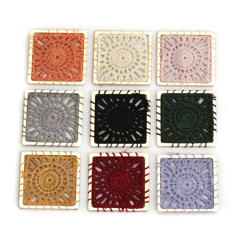 Doreen Box New Fashion Polyester Connectors Square Gold Colorful Woven DIY Jewelry Findings 30mm(1 1/8") x 30mm(1 1/8"), 5 PCs
Doreen Box New Fashion Polyester Connectors Square Gold Colorful Woven DIY Jewelry Findings 30mm(1 1/8") x 30mm(1 1/8"), 5 PCs