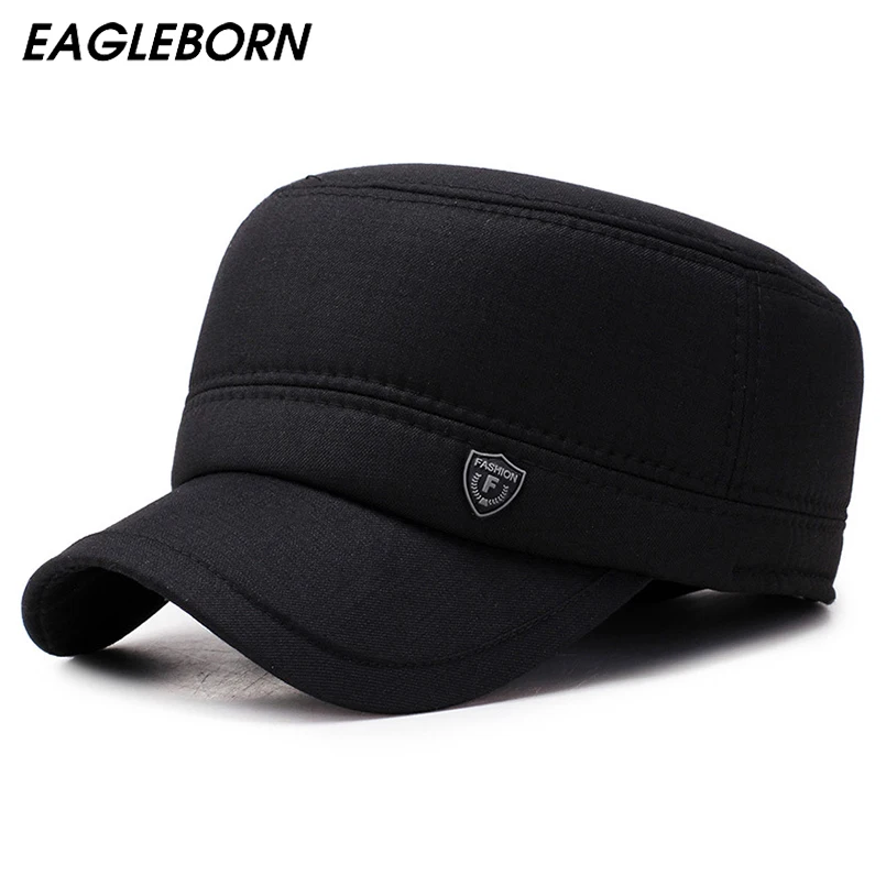 High Quality Warm Winter Mens Military Cap With Ear Flaps Russia Flat Top Caps Adjustable Winter Hats For Men
High Quality Warm Winter Mens Military Cap With Ear Flaps Russia Flat Top Caps Adjustable Winter Hats For Men