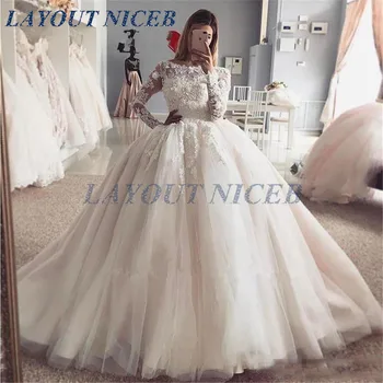 Luxury Princess Long Sleeve Fluffy Wedding Dresses Tulle Lace Flowers Appliques Formal Marriage 2019 Hot Wedding Gowns
Luxury Princess Long Sleeve Fluffy Wedding Dresses Tulle Lace Flowers Appliques Formal Marriage 2019 Hot Wedding Gowns