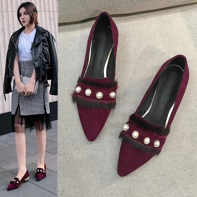 2019 Spring New Women Pumps Kid Suede Oxford Sole Shallow Mules Black Wild Casual Pearl Pumps
2019 Spring New Women Pumps Kid Suede Oxford Sole Shallow Mules Black Wild Casual Pearl Pumps
