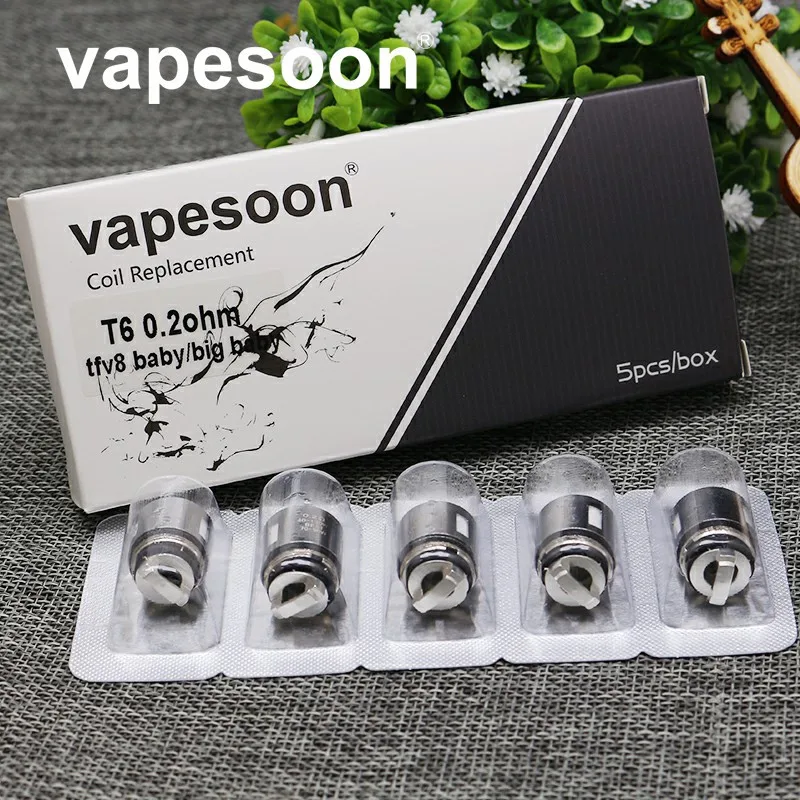 10 шт. V8 Baby Q2/X4/T6/T8 0.15ohm/0.2ohm/0.4ohm сменный сердечник катушки подходит для TF * 8 Big Atomizer Stick