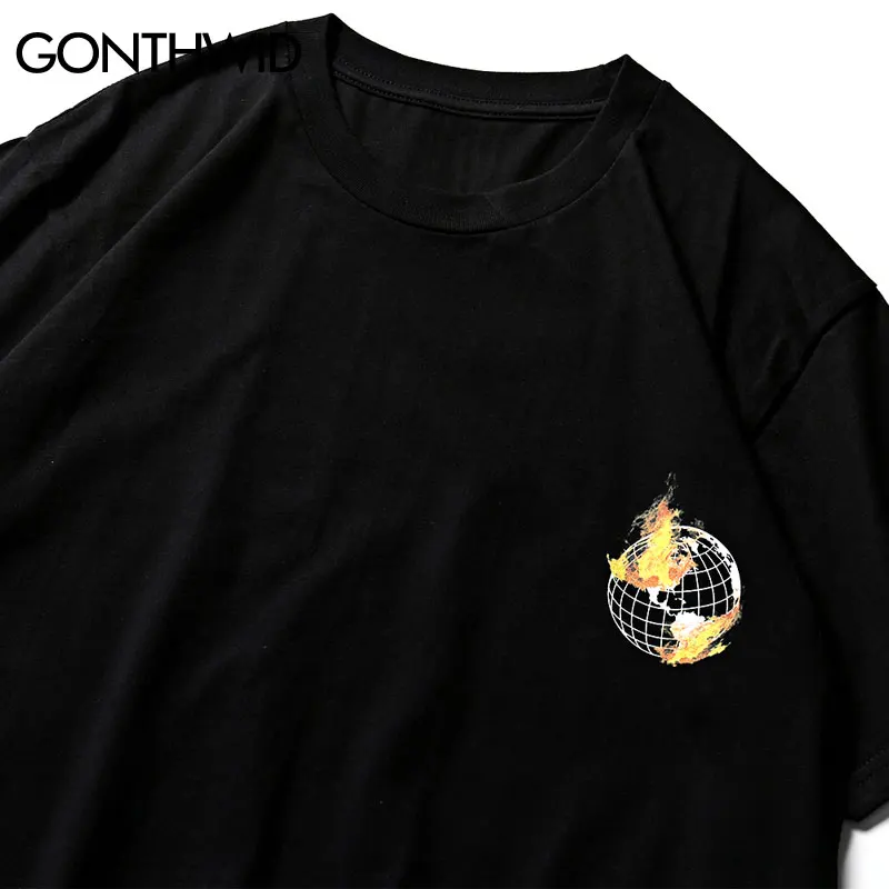 GONTHWID Peace World Never Wars футболки Fire Earth тройники уличная мужская хип хоп повседневные с