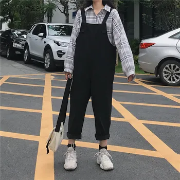 Jumpsuits Women Loose Korean Style Harajuku Soft Simple Casual Fashion Womens Retro Pockets Solid Jumpsuit Long Trousers Daily
Jumpsuits Women Loose Korean Style Harajuku Soft Simple Casual Fashion Womens Retro Pockets Solid Jumpsuit Long Trousers Daily