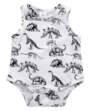 Linda Romper Do Bebê Sem Mangas Romper Roupas Bebê Recém-nascido Menino Menina Roupas de Dinossauros 0-18 M(China)