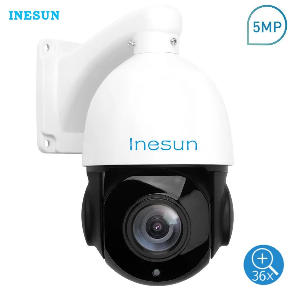 

Inesun 5MP PTZ IP Camera Outdoor Onvif 36X Optical Zoom Waterproof Mini Speed Dome Camera 300ft IR Night Vision Motion Detection