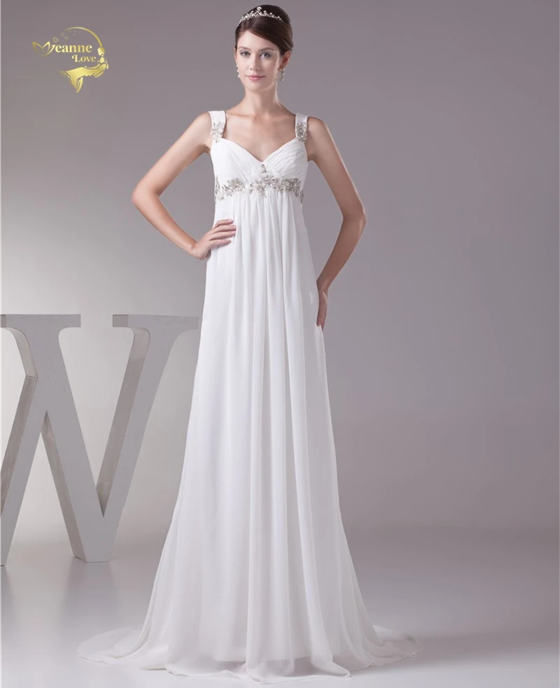 Fashion Empire Wedding Dresses For Pregnant Women Plus Size Bride