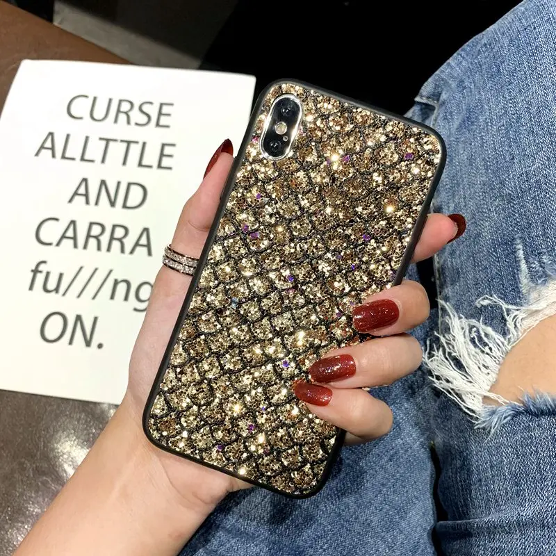 Bling Shiny Mermaid Scale Case For iPhone X XS Max XR Luxury Glitter Skin Silicone Edge Back Cover For iPhone 7 6s 6 8 Plus Case 
Bling Shiny Mermaid Scale Case For iPhone X XS Max XR Luxury Glitter Skin Silicone Edge Back Cover For iPhone 7 6s 6 8 Plus Case