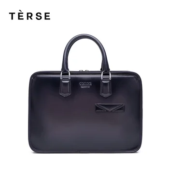 

TERSE 2018 NEW Handbag 100% Genuine Leather Laptop with Straps For MEN Versatile Briefcase Hand Bag Customize Logo 9559 Hot Sell