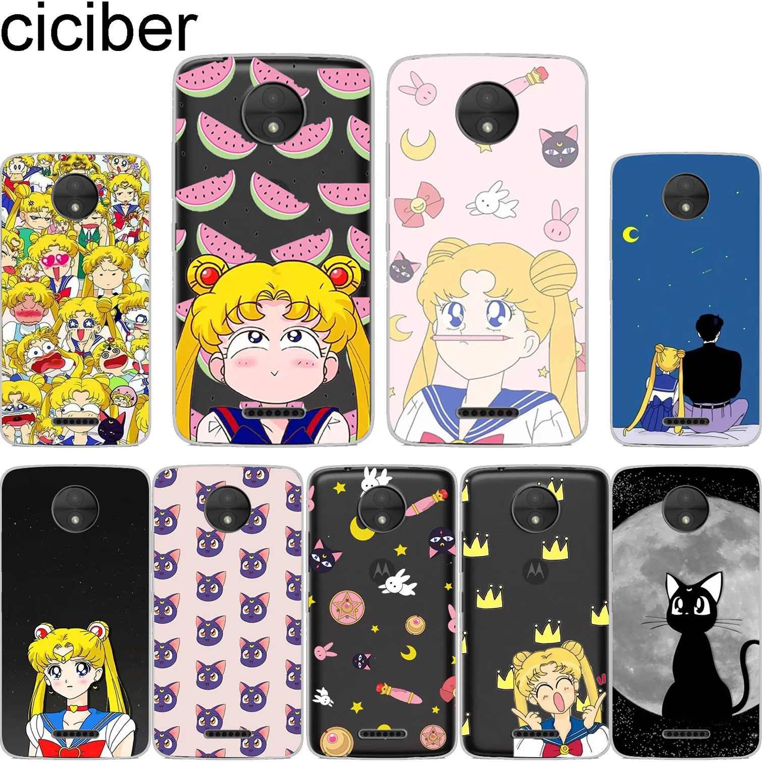 ciciber For Motorola Moto C Z2 Z3 ONE G4 G5 G5S G6 P30 E3 E4 E5 Plus Play Power X4 M Soft Clear TPU Phone Cases Sailor Moon Cat
ciciber For Motorola Moto C Z2 Z3 ONE G4 G5 G5S G6 P30 E3 E4 E5 Plus Play Power X4 M Soft Clear TPU Phone Cases Sailor Moon Cat