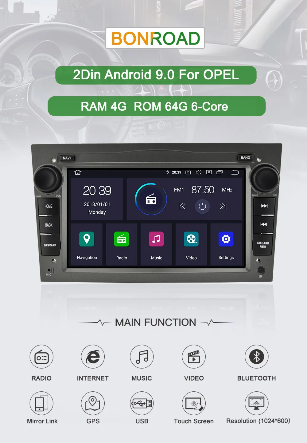 Excellent Bonroad 2DIN Android For Opel Car multimedia player Car Radio GPS Navigation For Opel/Astra/Vectra/Antara/Zafira Corsa (no dvd) 0 Excellent Bonroad 2DIN Android For Opel Car multimedia player Car Radio GPS Navigation For Opel/Astra/Vectra/Antara/Zafira Corsa (no dvd) 0