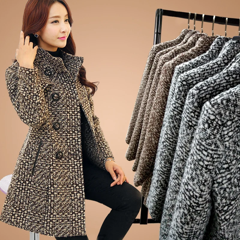 New Women's Wool Blends Coat Winter Autumn Fashion Elegant Mother Turtleneck Plaid Slim Long Tweed Woolen Outerwear Female
New Women's Wool Blends Coat Winter Autumn Fashion Elegant Mother Turtleneck Plaid Slim Long Tweed Woolen Outerwear Female