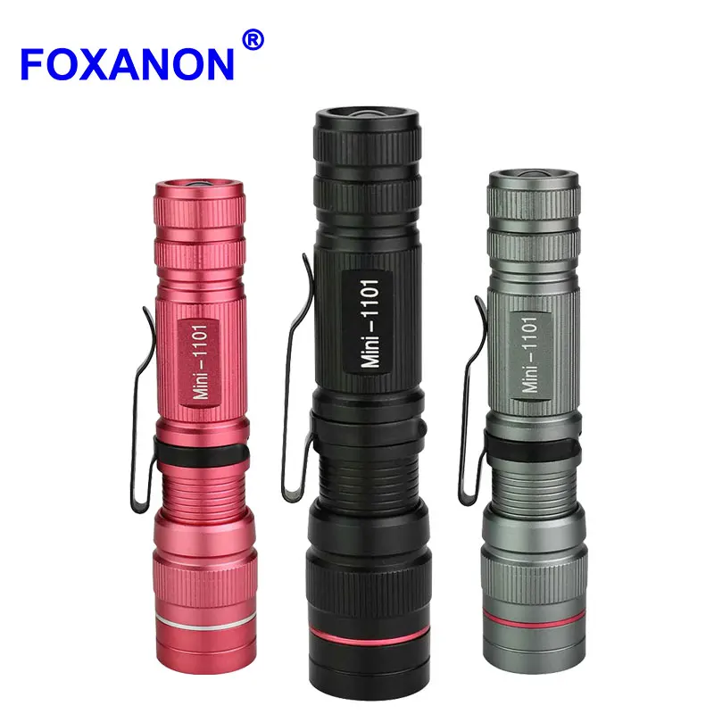 Foxanon Portable LED Flashlight Q5 LED pocket Aluminum light 3 Modes Zoomable Focus penlight Lantern Flashlight fishing hiking
Foxanon Portable LED Flashlight Q5 LED pocket Aluminum light 3 Modes Zoomable Focus penlight Lantern Flashlight fishing hiking