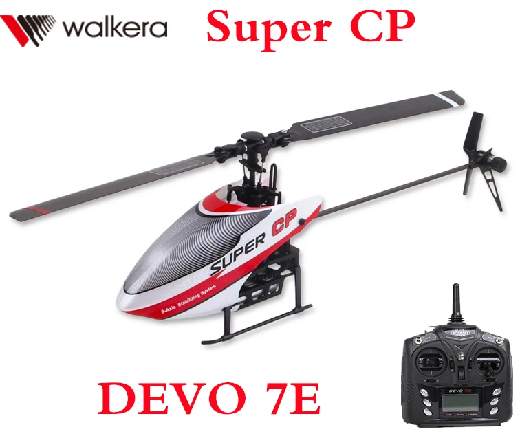 

(With 2 Batteries) Original Walkera Super CP with DEVO 7E Transmitter 6CH Flybarless 3D RC Helicopter Designed for Beginner RTF
