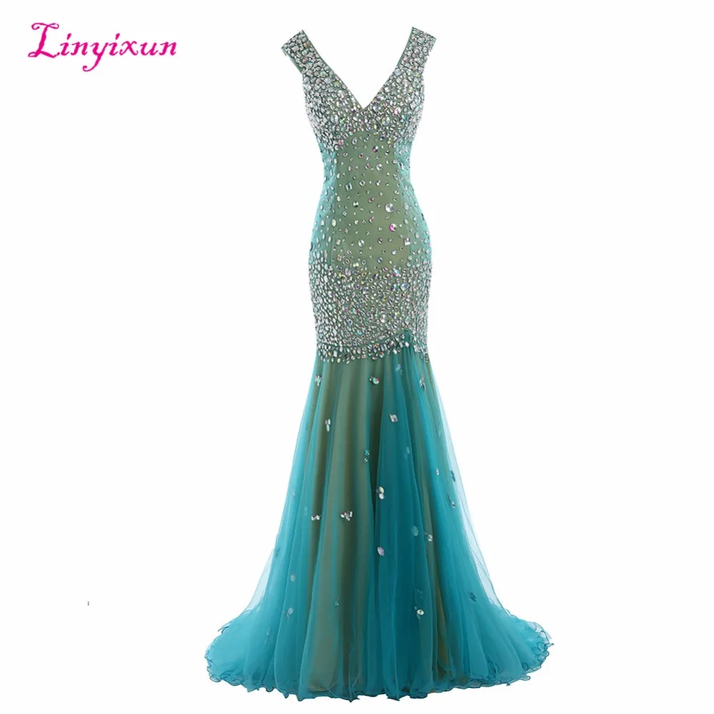 Linyixun Real Photo 2017 New Prom Dresses See through Sexy Luxury Beaded Crystal Long V-Neck Backless Formal Evening Gowns
Linyixun Real Photo 2017 New Prom Dresses See through Sexy Luxury Beaded Crystal Long V-Neck Backless Formal Evening Gowns